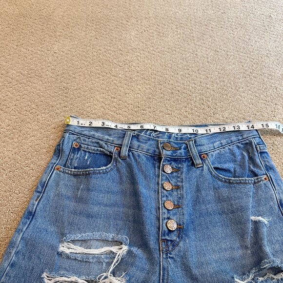 Free People Jean Blossom Boho Crop Skinny High Rise Button Fly Size 27 #OB901610 - Picture 6 of 14